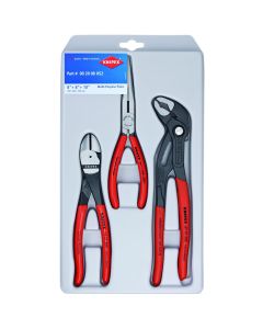KNP267487 image(1) - KNIPEX Plier Set 3 Pc. Long Nose,Diag Cutt,Cobra