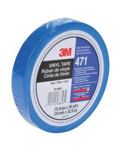 MMM36408 image(1) - 3M 36408 471 Series Fine Line Masking Tape, 36 yd x 1/2 in, 5.2 mil THK, Blue