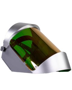 OBR2148AFR image(0) - Oberon Face Shield with Ratcheting Headgear - Heat Reflective - Window: Green Gold Anti-Fog - With Lower Crown