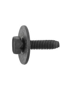 AUVECO 12323 Hex Head Sems CA Point Body Bolt, M6 x 1 mm Screw x 25 mm L, Black Polyseal