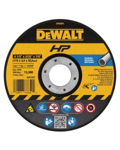 DWTDW8080 image(0) - DEWALT 4-1/2" X 3/32" X 7/8" Stainless Steel Cutting Wheel