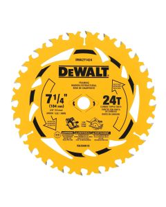 DWTDWA271424B10 image(0) - DEWALT 7-1/4 in. 24T Circular Saw Blade