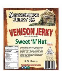 THS369989 image(0) - Tender Heifer Snack Co. Venison Sweet and Hot Exotic Jerky - 3.2 Ounce