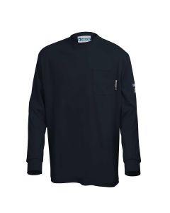 OBERON T-Shirt - 100% FR/Arc-Rated 7 oz Cotton Interlock - Long Sleeves - Navy - Size: 4XL