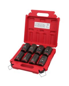 MLW49-66-7018 image(1) - Milwaukee Tool 8PCSHOCKWAVE Impact Duty 3/4" Drive SAE Deep 6 Point Socket Set