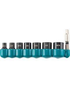 MAKE-01703 image(0) - Makita Impact XPS 8 Piece 1/4 Inch Drive 6-Point SAE Impact Socket Set with Standard Socket Adapter