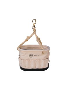 KLE5152S image(1) - Klein Tools Canvas Bucket, 41-Pocket Oval Bucket with Swivel Snap