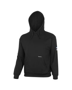 OBERON Hoodie - 100% FR/Arc-Rated Heavyweight 12 oz Cotton Fleece - Pullover - Black - Size: M
