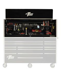 Extreme Tools 72 in. x 25 in. Deep Professional Hutch, Black with Chrome Trim