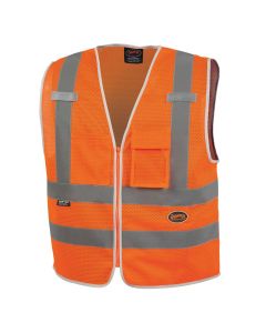 SRWV1025250U-L image(0) - Pioneer Pioneer - Mesh 8-Pocket Safety Vest - Hi-Vis Orange - Size Large
