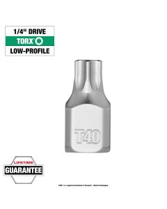 MLW45-34-1111 image(0) - Milwaukee Tool 1/4 Inch Drive T40 Low-Profile TORX Bit Socket