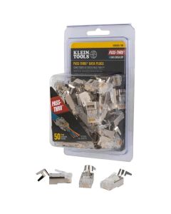 KLEVDV826705 image(0) - Klein Tools Pass-Thru&trade; Modular Data Plugs, RJ45-CAT6A, Shielded (STP), 50-Pack