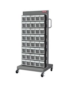 ShopSol Mobile Parts Cart - Flip Out Bin, 40 Bins