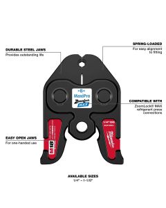 MLW49-16-2653Z image(2) - Milwaukee Tool 1/2 Inch ZoomLock&reg; MAX Press Jaw for M18 FORCE LOGIC Press Tools