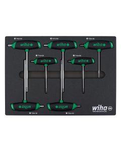 WIH36489 image(1) - WIHA Tools 7 Piece SoftGrip Dual Drive Torx T-Handle Tray Set