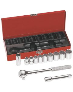 KLE65510 image(1) - Klein Tools 1/2-Inch Drive Socket Wrench Set, 12-Piece