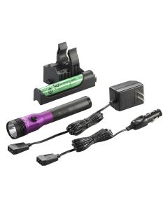 STL75482 image(1) - Streamlight Stinger LED HL 800 Lumen Rechargeable Flashlight - 120V AC/12V DC PiggyBack Smart Charge - Purple