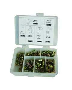 INT8104 image(0) - American Forge & Foundry Grease Fitting Kit - Metric - Contains 80 Individual Fittings and Plastic Case