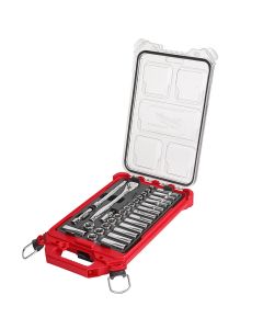 MLW48-22-9482 image(3) - Milwaukee Tool 32pc 3/8" Metric Ratchet and Socket Set with PACKOUT Low-Profile Compact Organizer