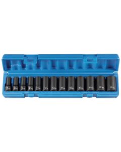 Grey Pneumatic 3/8" Drive 13 Piece Semi Deep Metric Impact Set