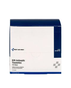First Aid Only BZK Antiseptic Wipes 100/box