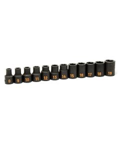 KDT84930H image(0) - GEARWRENCH 12 Piece 1/2" Drive 6 Point Metric Hi-Viz Impact Socket Set