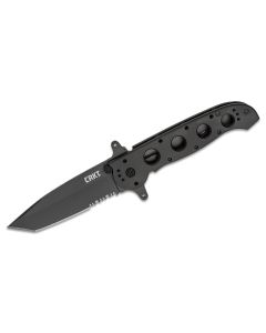 CRKT (Columbia River Knife) M16-14SF AUS 8 Titanium Nitride Triple Point Serrationswith  Blade Folding Knife with Liner Lock Aluminum Handle - Black
