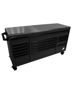 HOMBK04072164 image(0) - Homak Manufacturing 72 Inch RS Pro Roller Cabinet Stainless Steel Top - Midnight Black