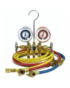 CPS Products MANIFOLD DUAL BRASS SIGHTGLASS 6'HOSES SNAP COUPL