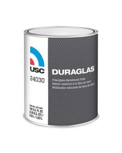US Chemical DURAGLAS 24035 Short Strand Fiberglass Filler, 1 qt Can, Dark Green, Solid, Short Strand