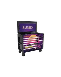 SUN8065PCBKRETRO image(0) - SUNEX 50 Inch 7 Drawer Power Cart With Dedicated Power Tool Storage and Power - 80s Retro