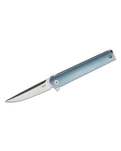 CRK7095 image(0) - CRKT (Columbia River Knife) CEO Compact 1.4116 Satin Plain Blade Folding Knife with Liner Lock Glass-Reinforced Nylon Handle - Blue