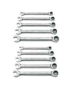 KDT9418 image(0) - GearWrench 10 Piece 72-Tooth 12 Point Ratcheting Combination SAE/Metric Wrench Set