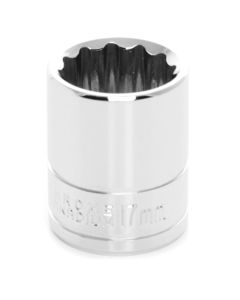 WLMW38817 image(0) - Wilmar Corp. / Performance Tool 3/8" Drive 17mm 12pt Socket