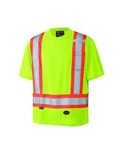 SRWV1051160U-2XL image(0) - Pioneer Birdseye Safety T-Shirt  - Color:  Hi-Viz Yellow/Green  - Size: 2XL