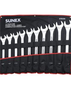 SUN97010A image(2) - Sunex 10-PC SAE Raised Panel Jumbo Combination Wrench Set