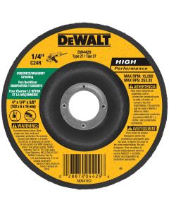 DEWALT 4-Inch By 1/4-Inch By 5/8-Inch Concrete/Masonry Grinding Wheel