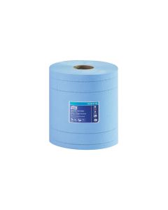 TOR13244101 image(0) - Tork Molnlycke 13244101 Industrial Centerfeed Paper Wiper, 10.4 in Dia x 492.19 ft L x 11 in W, 375, Blue, 4 Plys