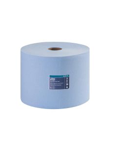 TOR450304 image(0) - Tork Molnlycke 450304 Heavy Duty Giant Roll Wiper, 800 ft L x 11.1 in W Roll, 800, Paper/Double Re-Creped, Blue, 1 Plys