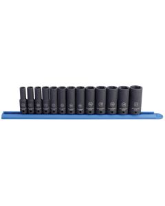KDT84914N image(1) - GearWrench 13 Piece 3/8 Inch Drive 6 Point Deep Impact Metric Socket Set
