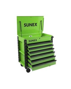 SUN8057XTLG image(0) - SUNEX Premium Full Drawer Service Cart - Lime Green