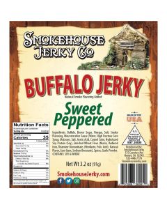 THS369910 image(0) - Tender Heifer Snack Co. Buffalo Sweet Peppered Exotic Jerky - 3.2 Ounce