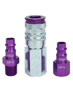 Milton Industries Kit, 3pc Hi-Flo V style 1/4-inch