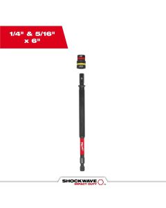 MLW49-66-4745 image(0) - Milwaukee Tool SHOCKWAVE Impact Duty 1/4 Inch and 5/16 Inch x 6 Inch QUIK-CLEAR 2-in-1 Magnetic Nut Driver