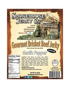 THS756082 image(0) - Tender Heifer Snack Co. Garlic Pepper Gourmet Beef Brisket Jerky - 3 Ounce