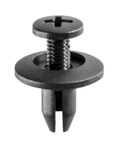 AVC14696 image(0) - AUVECO 14696 Push-Type Phillips Drive Retainer, 15 mm Dia Head x 11 mm L Stem, Nylon, Black