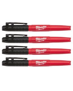 MLW48-22-3104 image(1) - Milwaukee Tool 4PK INKZALL&trade; Black Fine Point Marker