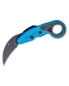 CRK4041B image(1) - CRKT (Columbia River Knife) Provoke Grivory 1.4116 Stonewash Plain Blade Folding Knife with Kinematic Handle - Metallic Blue