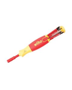 WIH28394 image(0) - Wiha Tools Insul. Pop Ups SlimLine Driver Set Includes Slotted 3.0, 4.0mm, Phillips #1, #2 and Square #1, #2 SlimLine Blades