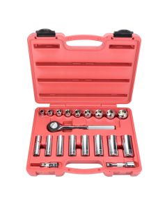KTI22000 image(1) - K Tool International Socket Set 20 Piece SAE 3/8 in. Dr 6 pt